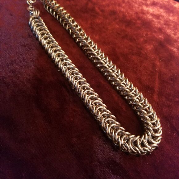 Vintage Handmade Chainmail Necklace Choker, Renaissance Faire - Picture 4 of 7